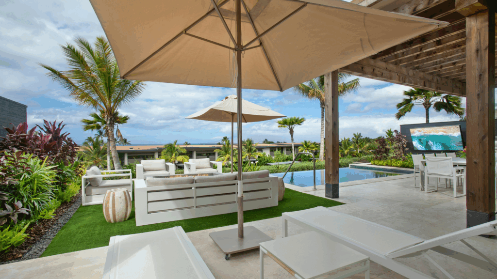 patio of a solar-powered vacation home